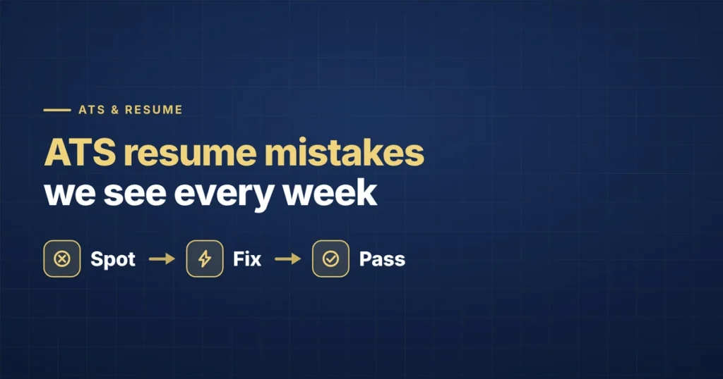 ATS resume mistakes we see every week — spot them, fix them, pass