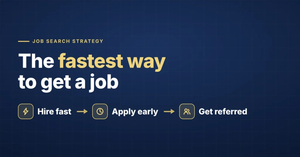 The fastest way to get a job — employers who hire fast, applying early, getting referred